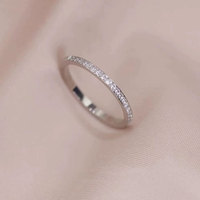 Bague élégante en acier inoxydable plaqué or PVD 14k 18k, non ternissable, avec zircon, pour femme, idéale pour mariage, petite bague de pinky avec pierre délicate