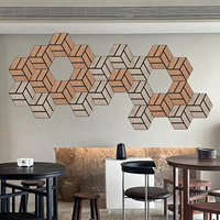 Décoration murale en bois 3D moderne, panneaux acoustiques hexagonaux en mousse pour salle de sport, hôtels, accessoires de chambre fraîche, design de modèle 3D pour téléviseur
