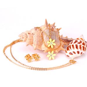 Ensemble de bijoux en acier inoxydable plaqué or Asonsteel, collier et boucles d'oreilles - Product Image 5