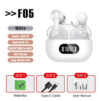 Prix d'usine F05 sans fil Smart Touch casque de jeu intra-auriculaire LED affichage numérique mise à niveau faible latence longue durée écouteurs JL