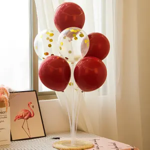 Набор из 7 трубок многоразовая настольная подставка для воздушных шаров для украшения свадебных аксессуаров на день рождения с подставкой для воздушных шаров