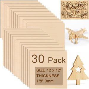 Feuilles de tilleul tilleul pour découpe laser, contreplaqué non fini pour gravure laser modèles de combustion du <span class=keywords><strong>bois</strong></span> peinture bricolage artisanat - Product Image 1
