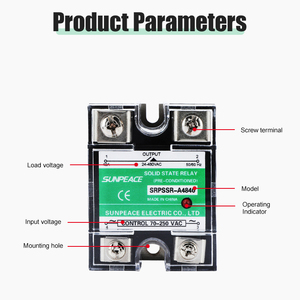 Din Rail gắn <span class=keywords><strong>Relay</strong></span> trạng thái rắn với tản nhiệt da DD AA đơn ba giai đoạn 10A 25A 40A 60A 80A 100A 120A 150A 220V 600V SSR - Product Image 4