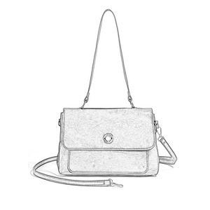 Sac à bandoulière en cuir vintage pour femme, marron, horizontal, carré, avec rabat, à sangle unique, pour tenues quotidiennes 6001 - Product Image 5
