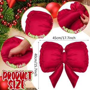 قوس أحمر كبير لعيد الميلاد ، محشو للوسادة ، أريكة عطلة ، ديكورات المنزل - Product Image 2