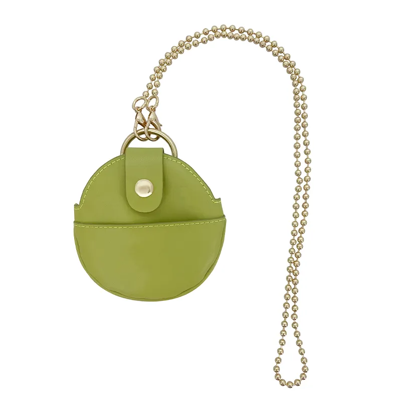 Shoulder Purse Leather Women Crossbody Cell Wallet Lovely Mobile Green round small hanging bag