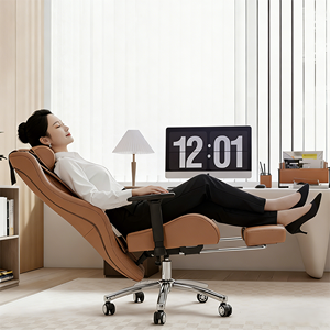 2026 Neuestes Design Luxuriöser Ergonomischer Leder-Bürostuhl mit Nacken- und Rückenmassage - Product Image 5