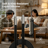 Câble de charge rapide USB C 240W avec support de téléphone pliable détachable, transfert de données 480 Mbps pour le jeu