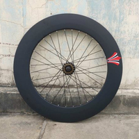 Jeu de Roues en Alliage d'Aluminium 700c, Jantes Hautes 90mm pour Vélo Pignon Fixe, Roues Avant et Arrière pour Vélo 1 Vitesse