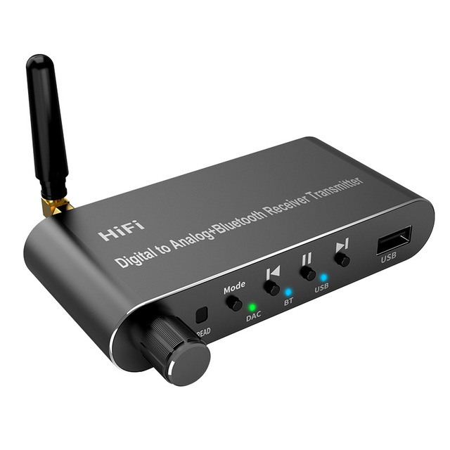 DAC Blue-tooth 5.1 Receiver Transmitter 3.5MM AUX RCA Optical Coaxial U-Disk Wireless Audio Adapter Digital to Analog Converter