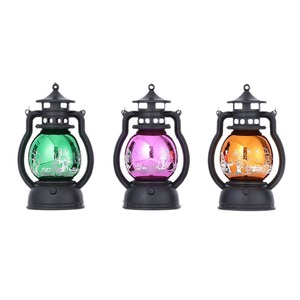 クリエイティブなハロウィン用吊り下げ式LEDパンプキン人形飾り、小型プラスチック製レトロオイルランプ、屋内用、12.5x7.7cm、レタープレス印刷 - Product Image 6