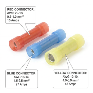 Connecteurs à sertir en cuivre étamé de qualité supérieure, isolés au nylon, certifiés CE, RoHS, REACH, ISO9001, 45001, bornes de raccordement de fils électriques 600V - Product Image 1