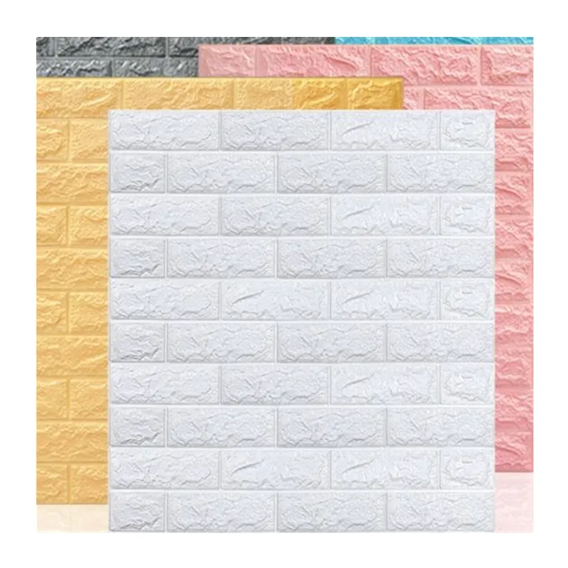 Pegatina de pared de espuma PE para decoración Interior del hogar, papel tapiz 3D de PVC con certificado CE, Panel de pared