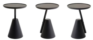 <span class=keywords><strong>Tavolino</strong></span> Rotondo Minimalista con Piano in MDF Laccato <span class=keywords><strong>Nero</strong></span>, Base in Ferro Opaco, Design a Pannelli, Ecologico e Durevole - Product Image 2