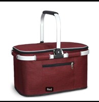 Glacière isotherme portable Oxford pour pique-nique, plage et voyage, avec poignée en aluminium, étanche, pour garder les aliments frais