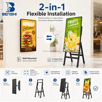 Écran LCD publicitaire portable en forme de A de 32 pouces, écran numérique Android, menu numérique, panneau d'affichage mural, support d'exposition, téléviseur