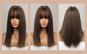 วิกผมยาวตรงสำหรับผู้หญิง,วิกผมคอสเพลย์ทนความร้อนสังเคราะห์วิกบ๊อบโลลิต้า - Product Image 6