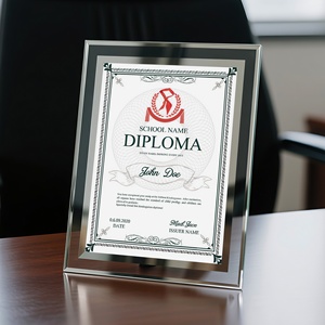 Cadres de certificats d'honneur en verre, <span class=keywords><strong>cadre</strong></span> <span class=keywords><strong>photo</strong></span> en verre <span class=keywords><strong>argenté</strong></span> personnalisé A4, porte-documents en verre pour récompenses et diplômes - Product Image 4