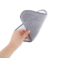 Serpillère de nettoyage mural en microfibre avec manche télescopique en acier, raclette triangulaire pour fenêtre et essuie-glace avec 2 tampons