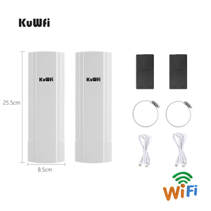 KuWFi Gigabit Wireless Outdoor Router 5.8G Wave2 WIFI Repeater Point to Point <strong>3</strong>-5KM Extender 14dBi Antenna 48V POE WIFI Bridge - Product Image 3