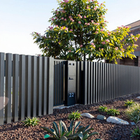 Clôture extérieure en alliage d'aluminium noir personnalisable avec éclairage LED, durable et écologique, panneaux pour jardin et maison
