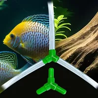 Raccord de tuyau d'aquarium à valve d'air réglable, droit, 3 voies, 4 voies, durable, pour aquarium