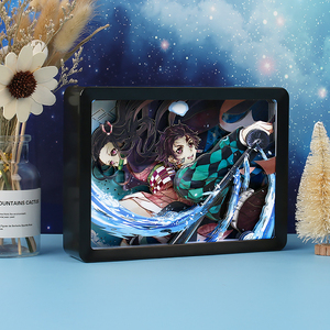 Lámpara de Escritorio LED con Figura de Anime Personalizada de <span class=keywords><strong>Demon</strong></span> <span class=keywords><strong>Slayer</strong></span>, Caja de Luz de Papel, Regalo para Fanáticos del Anime y <span class=keywords><strong>Manga</strong></span> - Product Image 2