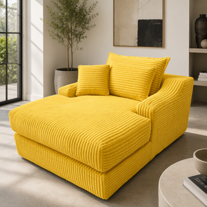 Canapé modulable moderne en velours côtelé avec chaise longue et sommier à ressorts pour bureau et salon - Product Image 1