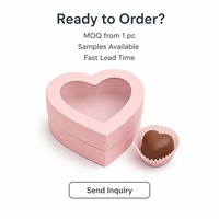 Caja de Regalo Rosa Pastel Mate en Forma de Corazón con Ventana e Inserto de Acetato para Chocolate y Joyería, Venta al Por Mayor de Fábrica