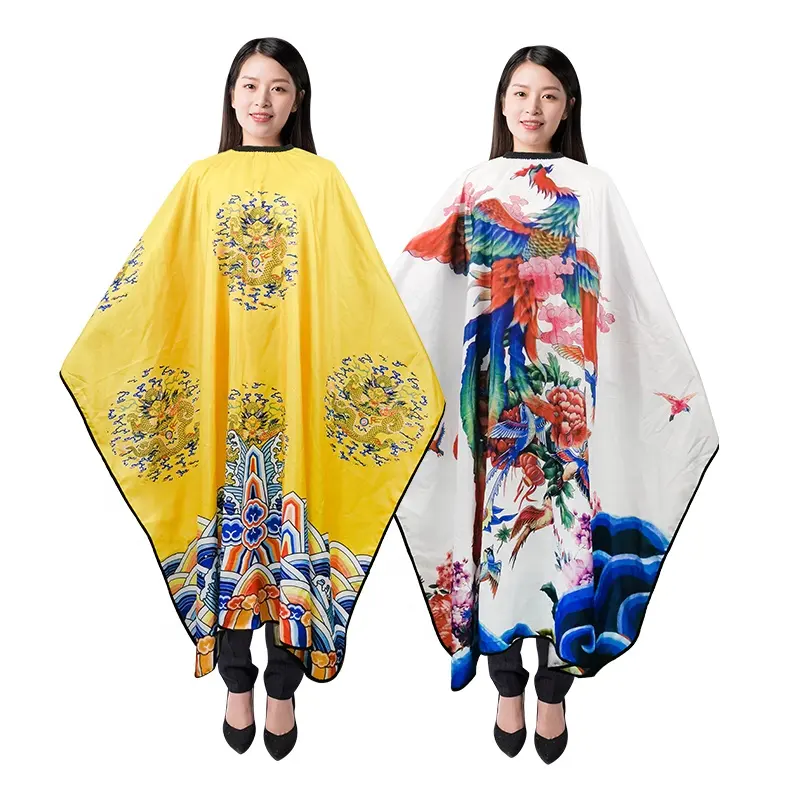 Robe empire de style chinois, à motif de Dragon et de phénix, cape de coupe pour la coiffure, nouvelle collection