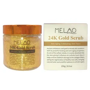 Esfregão de ouro 250g, ouro esfoliante anti envelhecimento 100% 24k esfregão facial