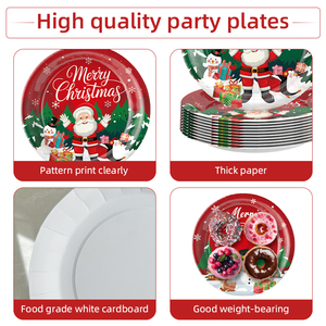 Lot de fournitures de fête de Noël personnalisées en gros : Assiettes, gobelets, <span class=keywords><strong>serviettes</strong></span>, ballons et décorations en forme de bonhomme de neige pour événements festifs - Product Image 2