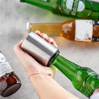 Ouvre-bouteille automatique magnétique écologique en acier inoxydable pour vin et bière, pour cuisines, avec gravure de logo