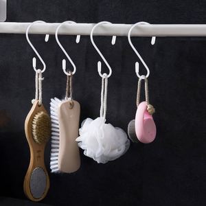 S Hook Metal Bathroom Hooks White Single Hook For <b>Shower</b> Curtain Kitchen <b>Storage</b> 5-10kg Load Capacity - Product Image 1