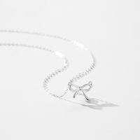 Collar de Plata de Ley 925 con Colgante de Lazo Simple y Elegante para Mujer