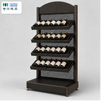 Étagère de présentation de bouteilles de vin en métal sur mesure pour les magasins de spiritueux, les commerces de détail, les fabricants OEM ODM