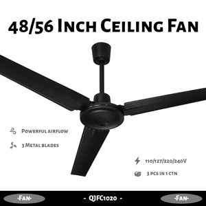 Ventilateur de plafond économique à moteur en cuivre, blanc, pour décoration intérieure, cinq vitesses de vent, pour l'Amérique du Sud - Product Image 1