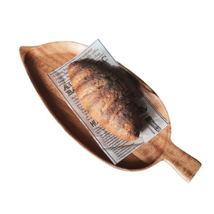Wooden <b>Tray</b> Leaf Shaped Solid Wood Serving Platter For Food Coffee Tea - Product Image 3