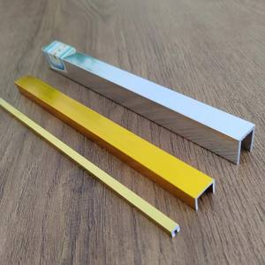 Profilo a forma di <span class=keywords><strong>U</strong></span> in alluminio 6063 per la decorazione della parete interna striscia protettiva per mobili con ossidazione del colore - Product Image 4