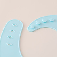 Ensemble de vaisselle pour bébé en silicone, assiette divisée, bol, bavoir, ustensiles de repas pour nourrissons