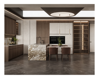 Cuisine moderne sur mesure haut de gamme avec îlot, design d'armoires intégrées d'usine, importée