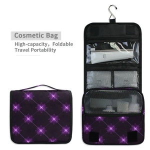 Aloha Hawaiian Custom Dark Purple Waterproof Foldable Organizer Toiletry Hanging <b>Makeup</b> Travel <b>Storage</b> with Zipper Closure - Product Image 3
