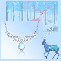 Bijoux fantaisie S925 argent sterling plaqué rhodium goutte d'eau collier de pierre de lune