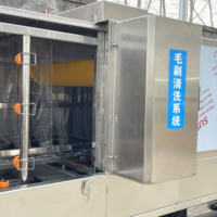 Voedselveilige fruit- en groentekrattenwasser SUS304 Automatische dosering 360° sproeidroogtransportbandmachine