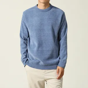 Sweter Rajut Pria, Baju Sweater Kasmir Lengan Panjang Leher O, Kaus Pullover Rajut, Pakaian Musim Gugur dan Dingin