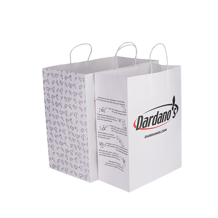 Custom your own logo print take away carry out bag for restaurant fast food takeaway kraft paper bag with handle