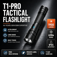 Linterna Táctica T1 Pro de Alta Luminosidad, Directo de Fábrica, Aleación de Aluminio, Impermeable, Recargable por USB, Luz LED para Camping y Trabajo
