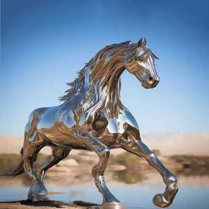 פסל סוס מפלדת אל-חלד מרותכת בהתאמה אישית, קישוט גינה חיצוני מודרני ומסורתי בצבעים וגדלים בהתאמה אישית - Product Image 3