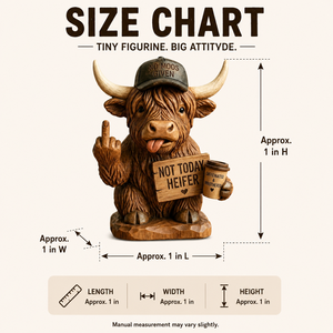 Figurine de <span class=keywords><strong>vache</strong></span> des Highlands miniature tendance en résine, décoration de bureau amusante, cadeau original - Product Image 3