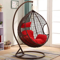 Fauteuil Suspendu Créatif en Rotin et Osier, Style Nordique, Forme Goutte d'Eau, Promotionnel, pour Extérieur